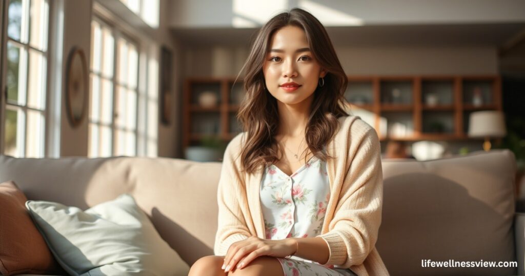 Layering cardigan over floral dress