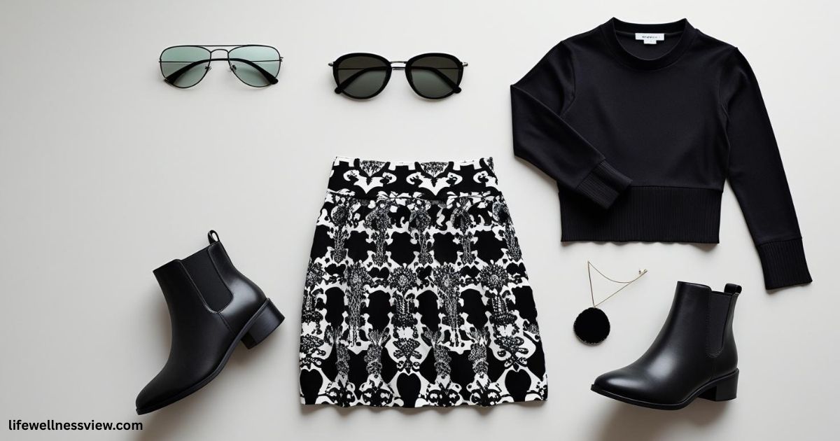 black-and-white-mini-skirt
