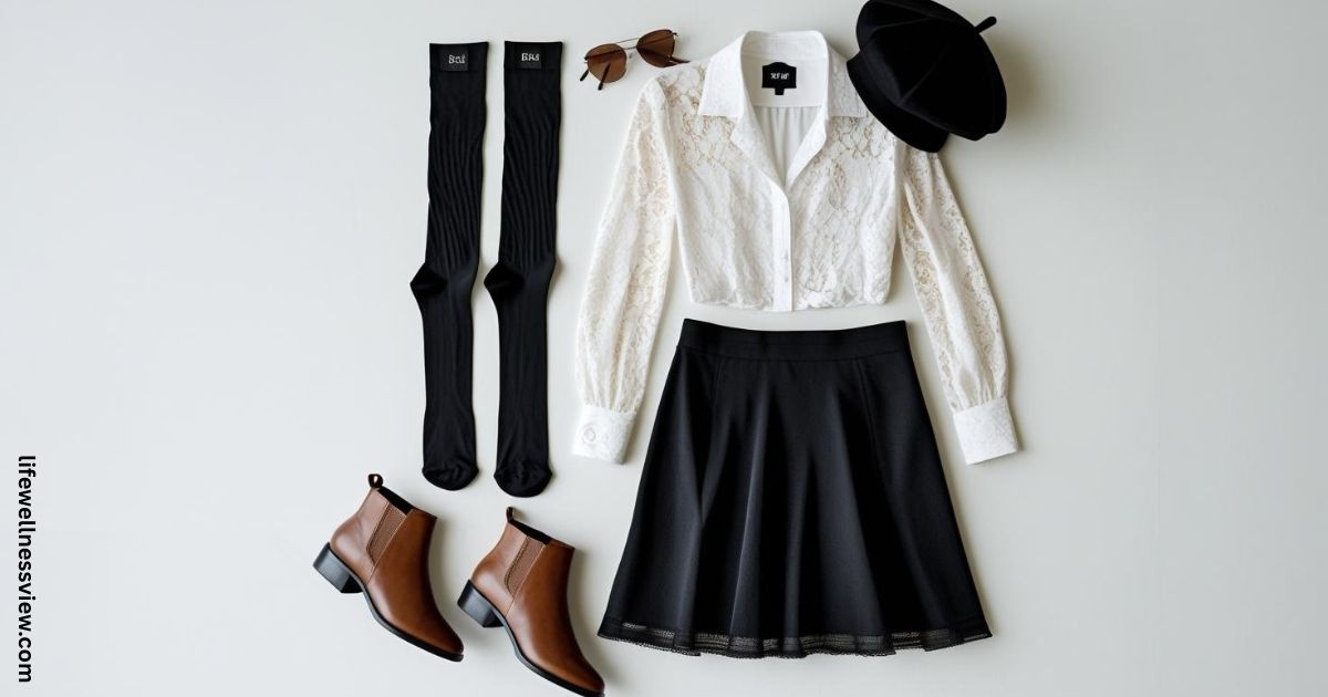 black tights mini skirt
