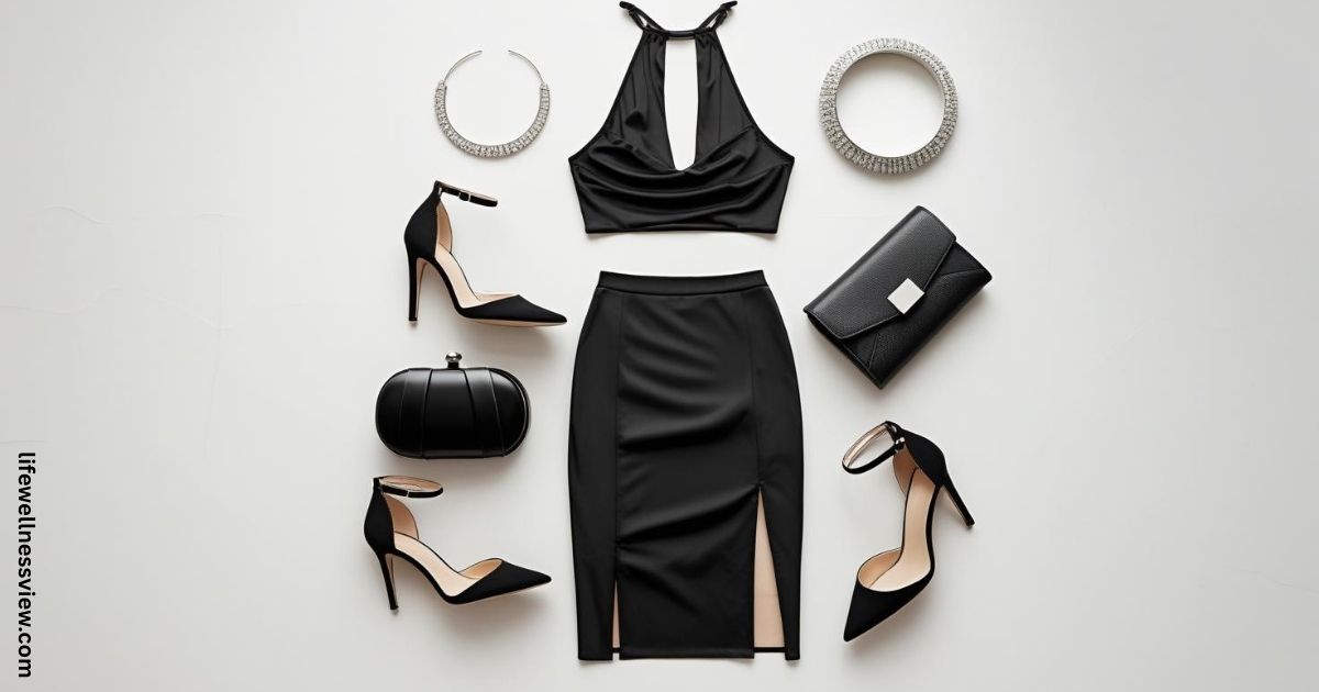 black mini skirt with slit