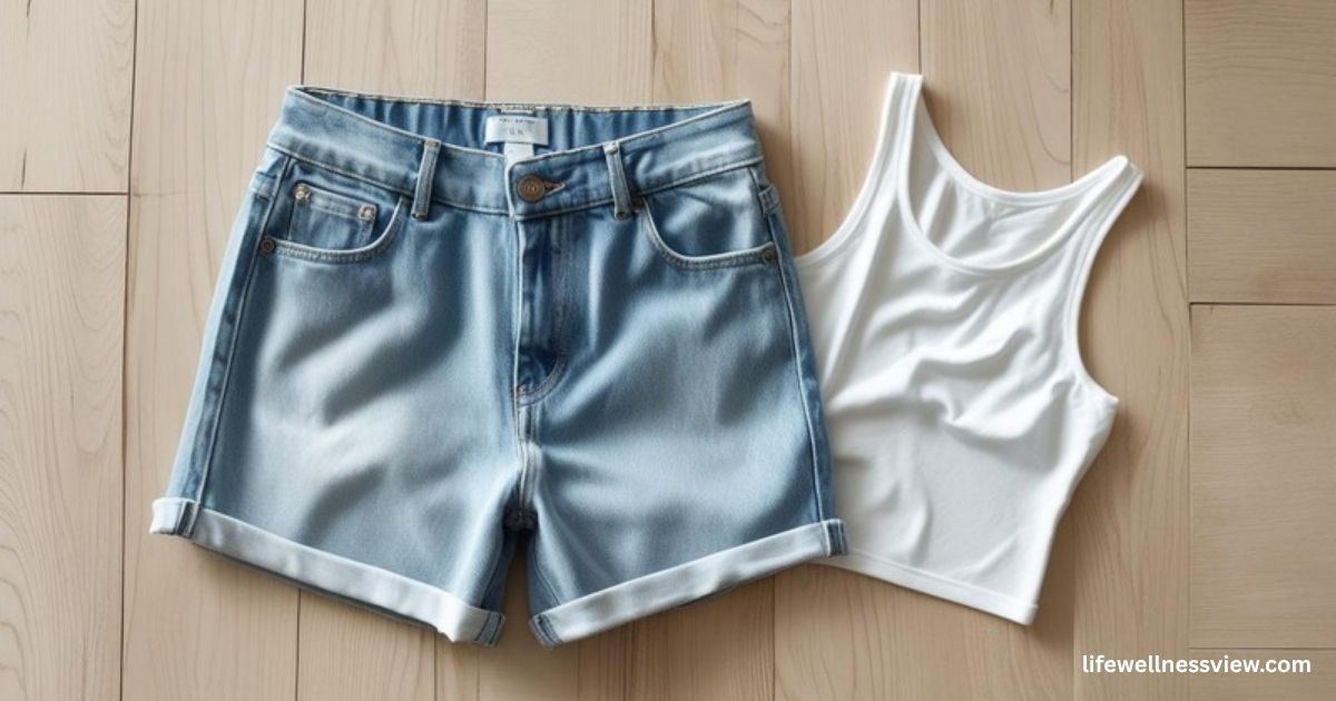 classic-crop-top-denim-shorts