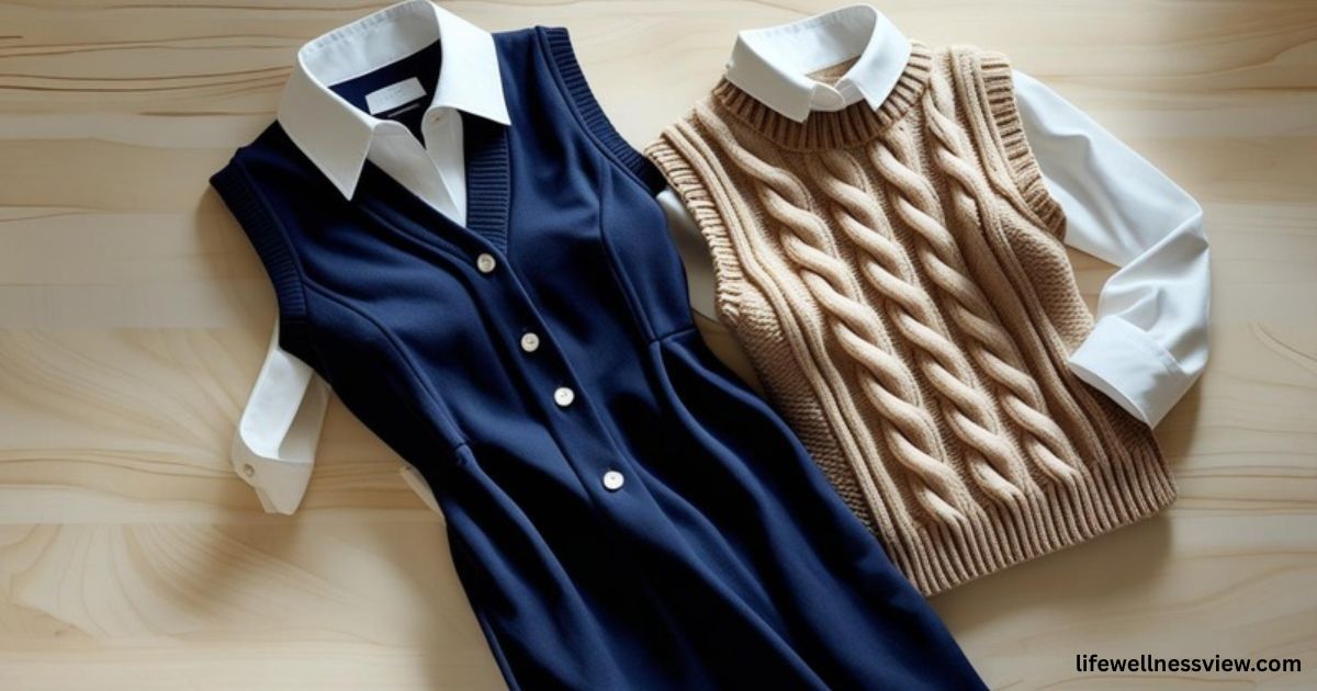 knit-vest-collared-shirt-dress