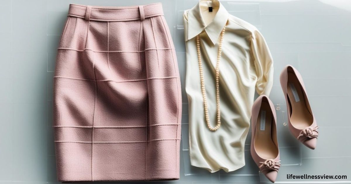pastel-tweed-skirt-silk-blouse