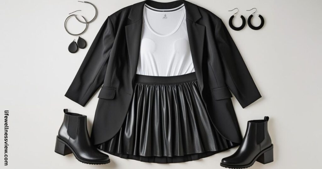 plus size black mini skirt